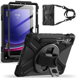Θωρακισμένη θήκη για Samsung Galaxy Tab S9 / S8 / S7, προστατευτική 360 με χώρο για γραφίδα, μαύρη