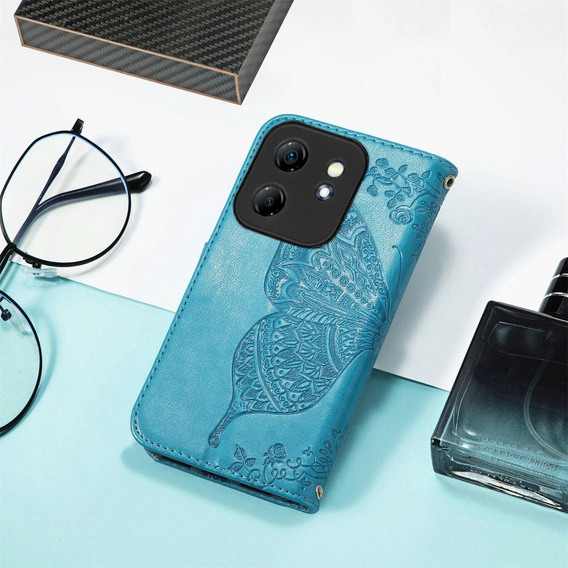 Θήκη με πτερύγιο για Infinix Hot 50i 4G, Butterfly, μπλε