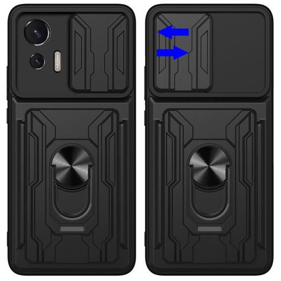 Θωρακισμένη θήκη για Motorola Edge 30 Neo 5G, Camera Slide Card Slot, μαύρη