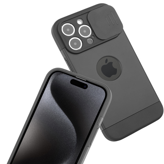 Θήκη για iPhone 15 Pro Max, ERBORD MagProtect Slide Camera, μαύρη