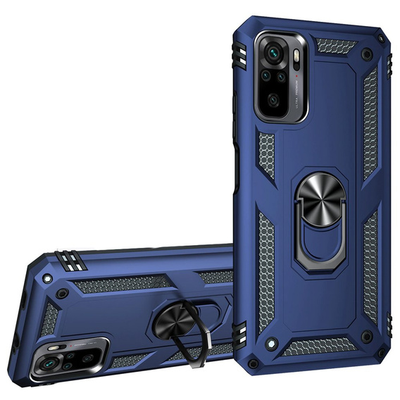 θωρακισμένη θήκη για Xiaomi Redmi Note 10/10S, Nox Case Ring, μπλε