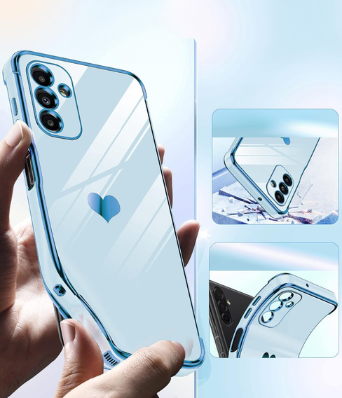 Η θήκη για το Samsung Galaxy A26, Electro heart, μπλε + γυαλί 9H