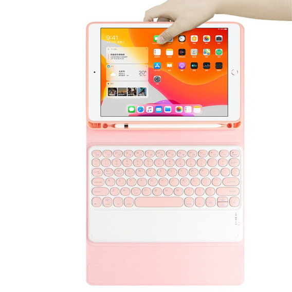 Θήκη + πληκτρολόγιο iPad Pro 11 2021 / 2018, iPad Air 10.9 4 2020 / 5 2022, Pen Slot, ροζ rose gold