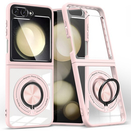 Θήκη για Samsung Galaxy Z Flip7 FE / Z Flip6, Corners Dropproof, για MagSafe, διαφανής / ροζ