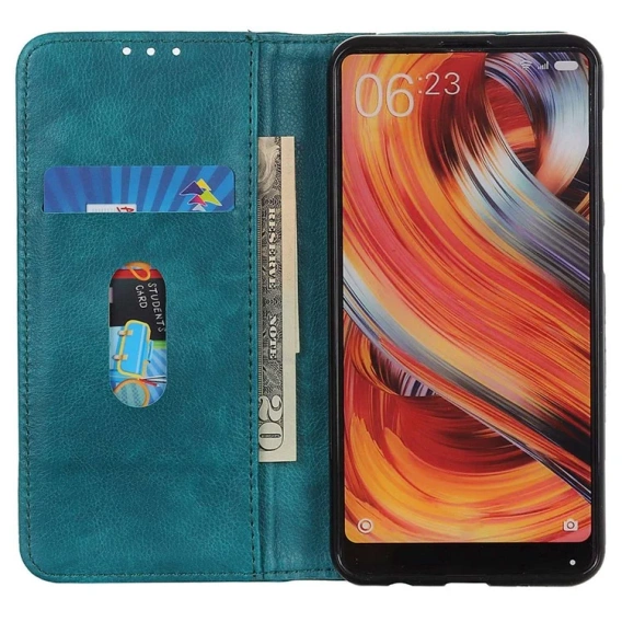 θήκη με πτερύγιο για Xiaomi Poco F6, Split Leather, πράσινη