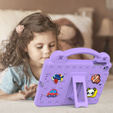 Παιδική θήκη για iPad mini 7.9" 2019/2015/2014/2013/2012 (5/4/3/2/1 gen.), Cute Patterns, με βάση, μωβ