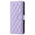 θήκη πτερύγιο για iPhone 16 Plus, Rhombus Crossbody Leather, μωβ