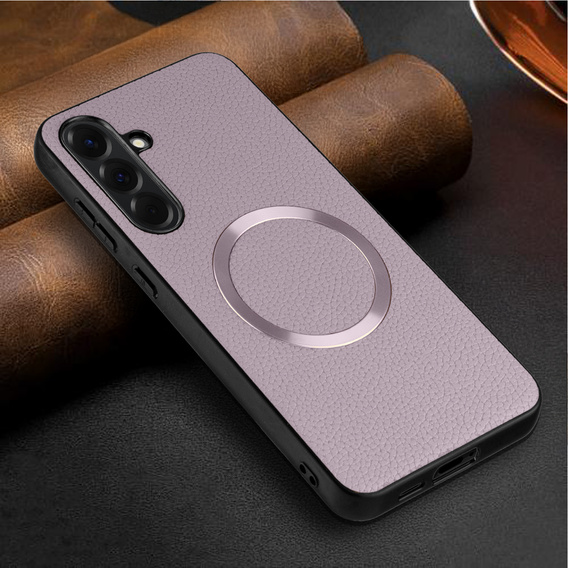 Θήκη για Samsung Galaxy A56 5G, Leather Hybrid MagSafe, μωβ
