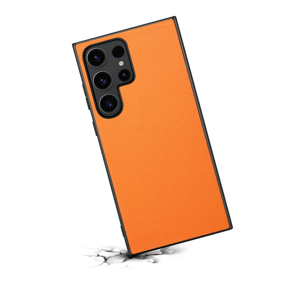 Θήκη για Samsung Galaxy S24 Ultra, Calf Texture, πορτοκαλί
