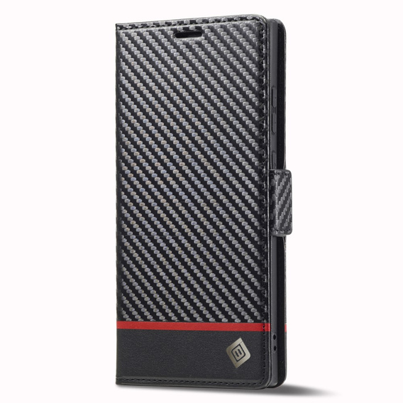 Θήκη με πτερύγιο για Samsung Galaxy S23 Ultra, Carbon LC.IMEEKE, μαύρη