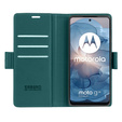 Θήκη για Motorola Moto G24 Power, ERBORD Glossy Litchi, πορτοφόλι με πτερύγιο, πράσινη