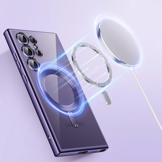 Θήκη για Samsung Galaxy S25 Ultra, Electro MagSafe, μωβ + Γυαλί για την οθόνη