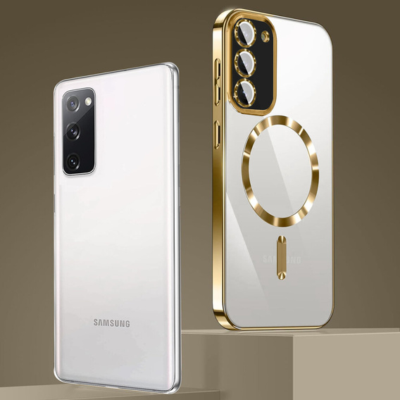 Θήκη για Samsung Galaxy S20 FE, Electro MagSafe, χρυσή + Γυαλί για την οθόνη