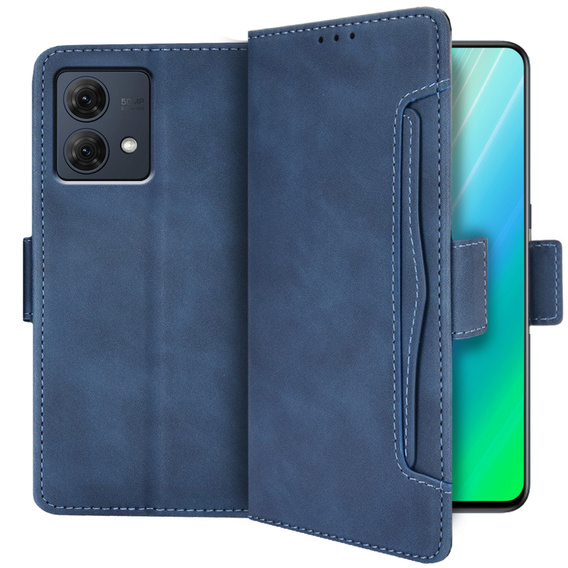 Θήκη με πτερύγιο για Motorola Moto G84 5G, Card Slot, μπλε