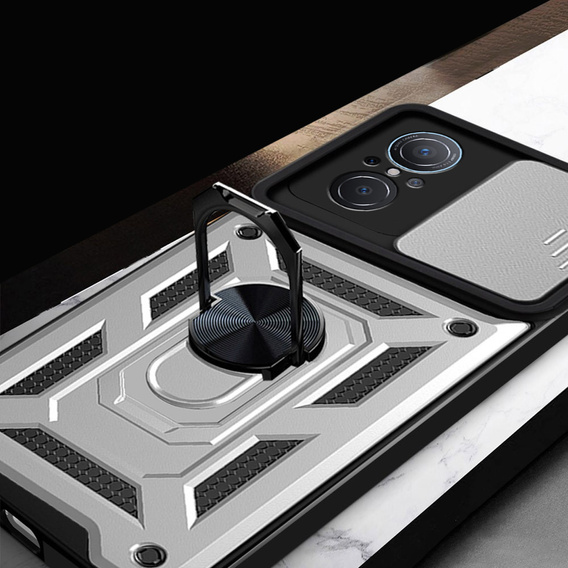 Θήκη για Huawei Nova 9 SE, CamShield Slide, ασημένιο