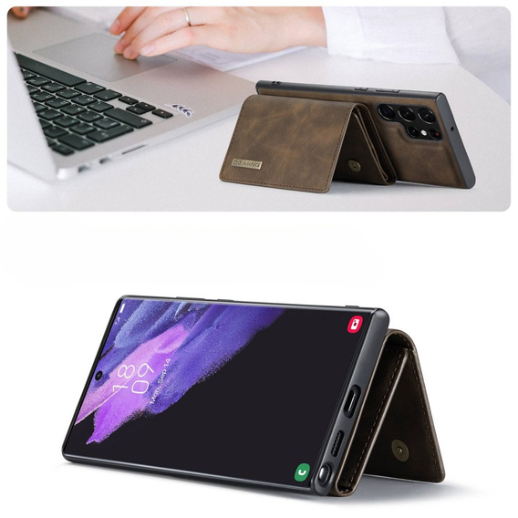 Θήκη για Samsung Galaxy S23 Ultra, DG.MING 2in1, καφέ