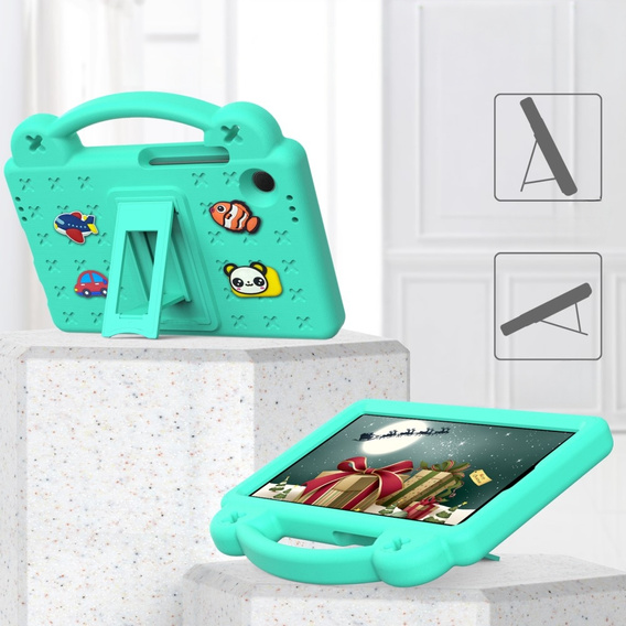 Παιδική θήκη για Samsung Galaxy Tab A9, Cute Patterns, με βάση, πράσινη