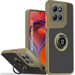 Θήκη για Motorola Moto G15 / Motorola Moto G15 Power, Frosted Ring, πράσινη