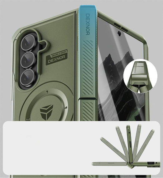 Dexnor Μαγνητική θωρακισμένη θήκη με διπλή βάση για Samsung Galaxy Z Fold7