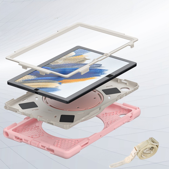 Παιδική θήκη για Samsung Galaxy Tab A8 10.5 SM-X200 SM-X205, θωρακισμένη με λουράκι, μπλε