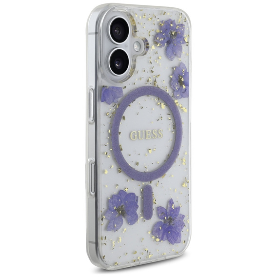 Θήκη GUESS HC MagSafe Resin Flowers and Glitter για iPhone 16
