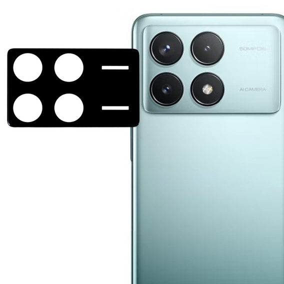Μετριασμένο γυαλί για κάμερα για το Xiaomi Poco F6 Pro, μαύρη