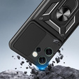 Θωρακισμένη θήκη για Oppo Reno 14F, με προστασία κάμερας, με βάση, μαύρο