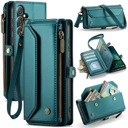 θήκη CASEME για Samsung Galaxy S25 FE, RFID Leather Wallet, με λουράκι ώμου, πράσινη