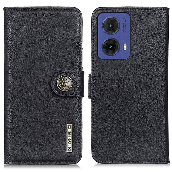 KHAZNEH θήκη RFID για Motorola G85 5G, Litchi Texture, μαύρη