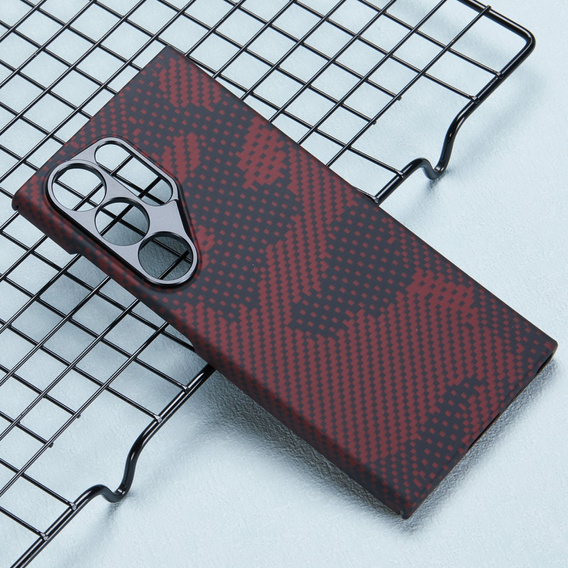 Θήκη για Samsung Galaxy S24 Ultra, Aramid Fiber MagSafe, κόκκινη