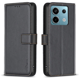 θήκη με πτερύγιο για Xiaomi Redmi Note 13 Pro 4G / Xiaomi Redmi Note 14S / Xiaomi Poco M6 Pro 4G, BINFEN Wallet, μαύρη