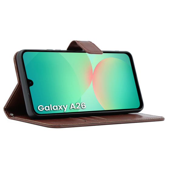 Θήκη με πτερύγιο για Samsung Galaxy A26, Crazy Horse Wallet, καφέ