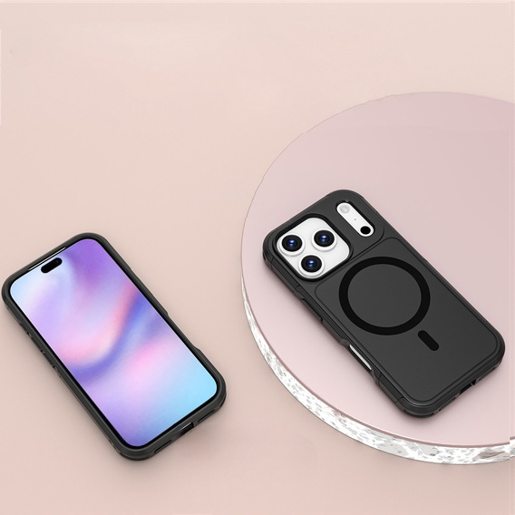 Θήκη MagForce για iPhone 17 Pro, για MagSafe, θωρακισμένη, μαύρο