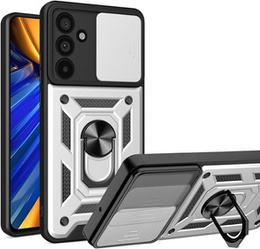 Θήκη για Samsung Galaxy M55 5G, CamShield Slide, ασημένια