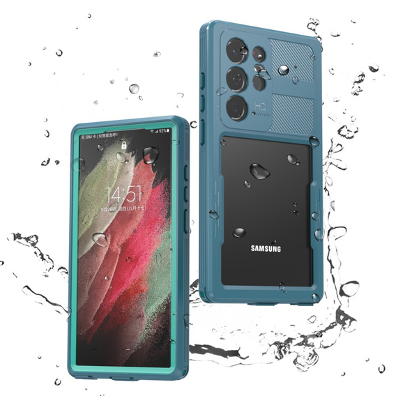Αδιάβροχη θήκη IP68 για το Samsung Galaxy S23 Ultra, πράσινη