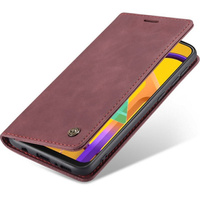 θήκη CASEME για Samsung Galaxy M21, Leather Wallet Case, μπορντό