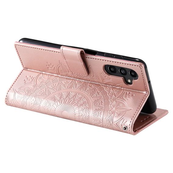 Θήκη με πτερύγιο για Samsung Galaxy A35 5G, Mandala, ροζ rose gold