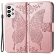 Θήκη με πτερύγιο για Samsung Galaxy A33 5G, Butterfly, ροζ rose gold