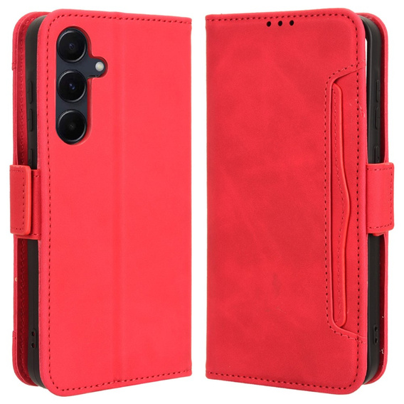 Θήκη με πτερύγιο για Samsung Galaxy A35 5G, Card Slot, κόκκινη