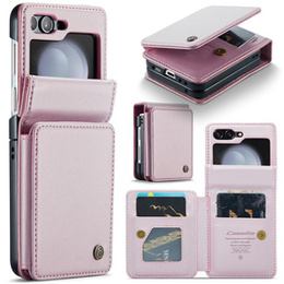 CASEME flip case για Samsung Galaxy Z Flip5 5G, Litchi Wallet, ροζ