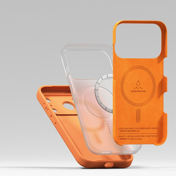 Θήκη Ringke για iPhone 17 Pro Max, μαγνητική θήκη σιλικόνης MagSafe, μανταρίνι