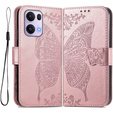 Θήκη με πτερύγιο για Oppo Reno 13 Pro, Butterfly, ροζ rose gold