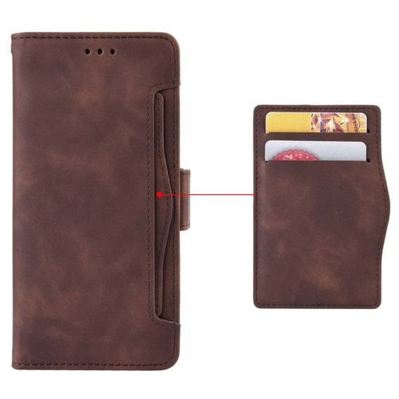 Θήκη με πτερύγιο για Xiaomi Redmi 13C / Poco C65, Card Slot, καφέ