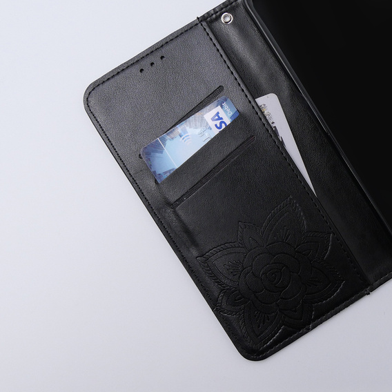 Θήκη με πτερύγιο για Xiaomi 13T / 13T Pro, Butterfly, μαύρη