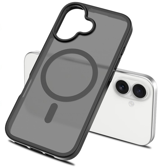 Θήκη Matt για iPhone 17, για MagSafe, ημιδιαφανές μαύρο