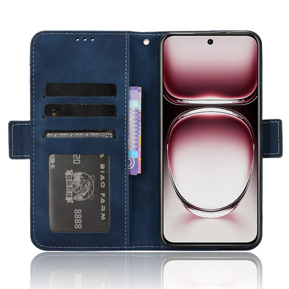 Θήκη με πτερύγιο για Oppo Reno 12, Card Slot, σκούρο μπλε