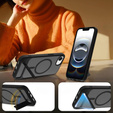 Θήκη για iPhone 16E, Kickstand Matt Case, για MagSafe, μαύρη