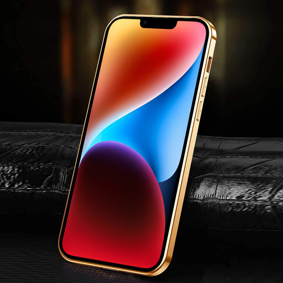 Θήκη για iPhone 14 Plus, Cowhide Leather, μαύρη