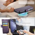 CASEME flip case για Samsung Galaxy Z Fold6 5G, Litchi Wallet, μωβ