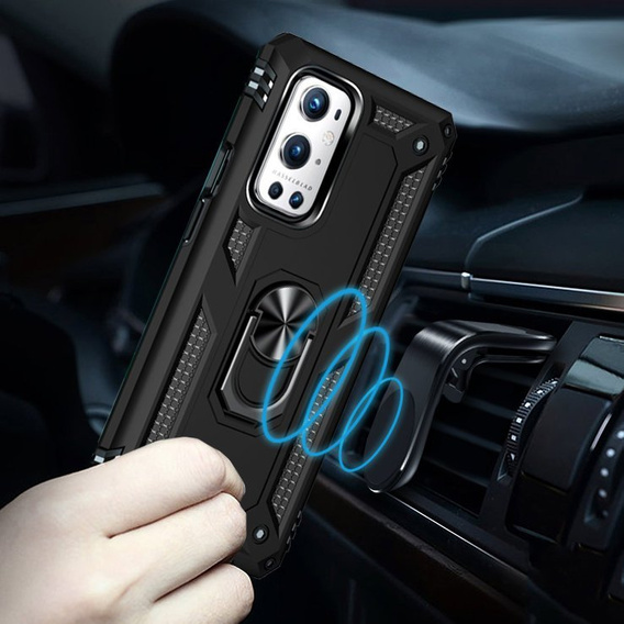 θωρακισμένη θήκη για OnePlus 9 Pro, Nox Case Ring, μαύρη